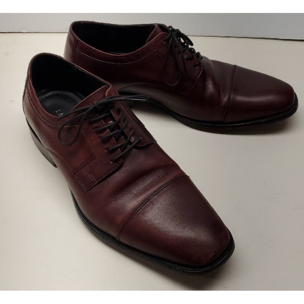 J.Murphy‎ Dress Shoes Burgundy Leather Oxford Cap Toe  Men's US Size 10.5W